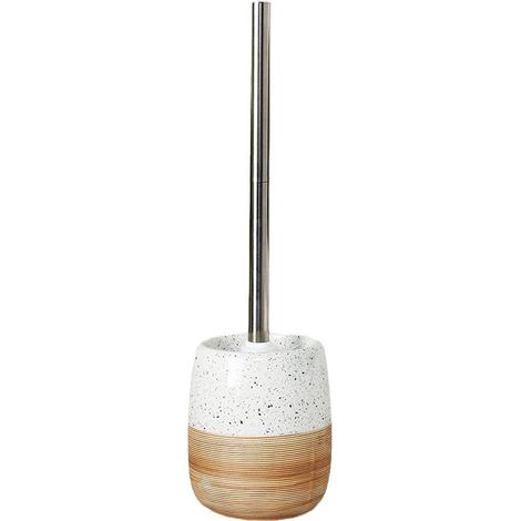 Brosse WC élégante avec base en céramique, une brosse WC durable pour une salle de bain moderne (blanche) (1/5)