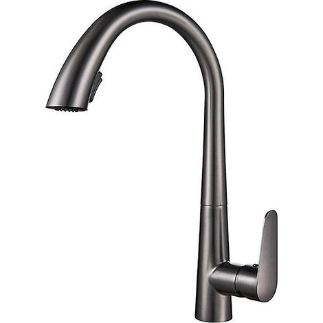 robinet Gris Cuisine Avec Douchette Extractible Mitigeur Monocommande Rotatif 360 Froide Et Chaud