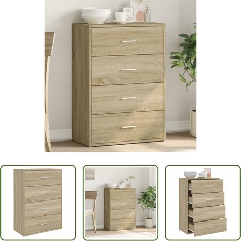 Wohnzimmer Schrank - Sideboard Sonoma-Eiche 60x31x84 cm Holzwerkstoff (1/5)