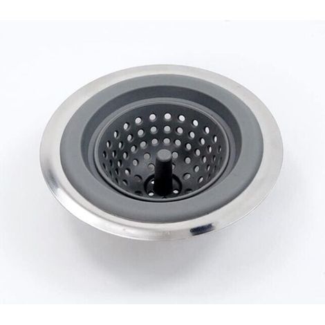Drain de fossé filtre à ordures évier filtre à ordures lavabo drain acier inoxydable + filtre à déchets en silicone filet de drainage plateau en acier inoxydable salle de bain cuisine balcon drain