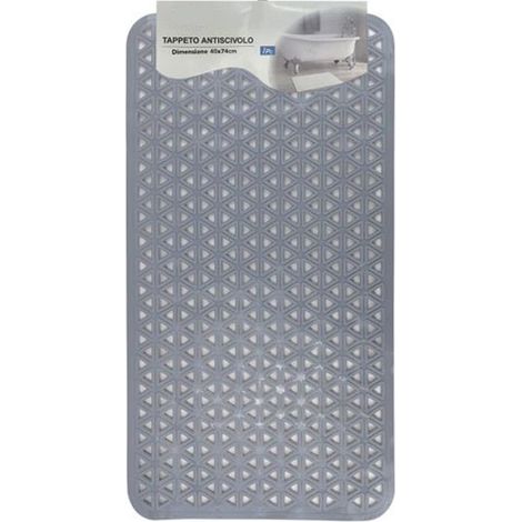 Cleafe - Tappeto Antiscivolo Intreccio Geometrico Grigio Per Vasca Da Bagno Doccia 40x74cm 10799 - (1/2)