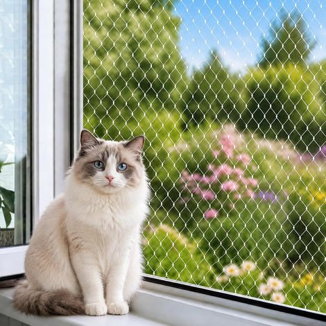 Filet Chat Fenetre Protection Balcon Chat 6x3m Anti-Chute Fenêtre (1/5)