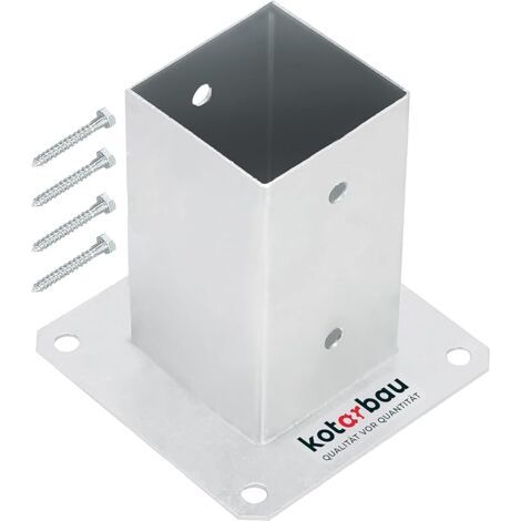 Support poteau à visser 80 x 80 mm – Acier galvanisé à chaud – Fixation rapide pour structures en bois – Manchon de sol-NANOTEH (1/5)