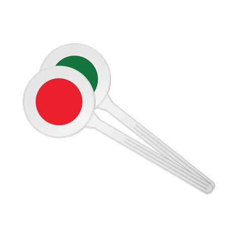 Paletta Segnaletica Polistirene Rosso Verde 15 x 46 cm 4 Pezzi