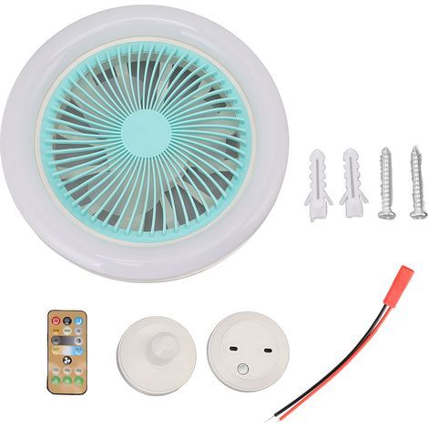 9.8-inch LED Ceiling Fan with Integrated Light, 36W, Quiet, Remote Control Adjustable, Blue (1/5)