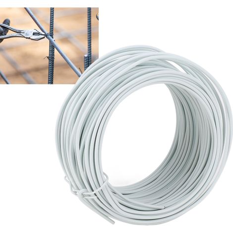 Stahlbindedraht für Bewehrungsstahl 1,5/20 Meter, elektrolytisch verzinkter Eisenbindedraht, PVC-Bindedraht, Bindedraht für Glasfaserkabel der Telekommunikation, weiß. (1/5)
