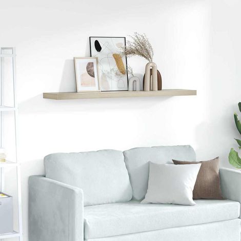 Étagère murale flottante Étagère de Rangement - Meuble de rangement Chêne 120x23,5x3,8 cm MDF BV131423 - BonneVie (1/5)