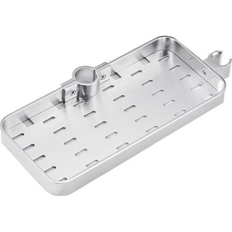Étagère de Douche Télescopique Réglable en Alliage d'aluminum Réglable Organiseur de Salle de Bain Porte Savon Montage sans Perçage pour 19mm-25mm (1/5)