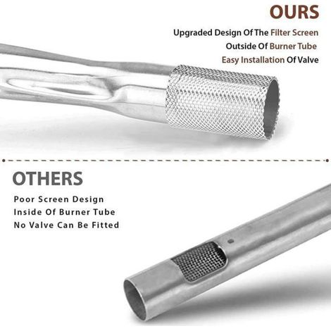 Tube brûleur 65032 barbecue Weber série Q300 61,7 cm acier inox pièce détachée remplacement gaz ENEVAOCT (1/5)