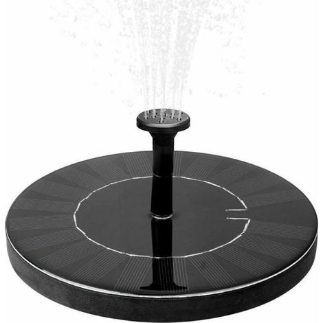 1 Fontaine solaire, Pompe à eau 1,5 W, Batterie intégrée, 6 buses, Jardin, Étang (1/4)