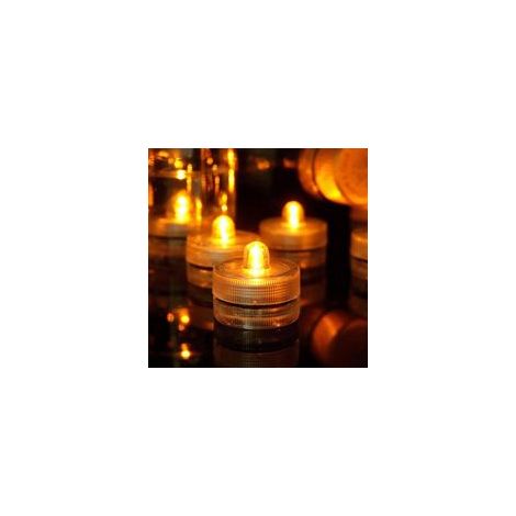 Bougies, lot de 12 bougies chauffe-plat LED étanches à piles, pour mariage, anniversaire et fêtes (Couleur : Jaune) (1/5)