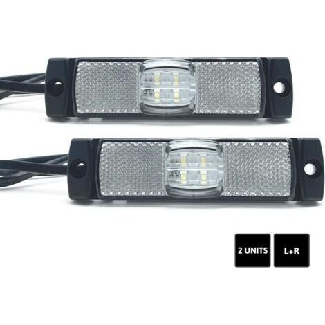 LED clearance lights 2 pcs white waterproof 12-36V – Ultra-bright 130mm – Resistant to shocks and vibrations – E9 approval