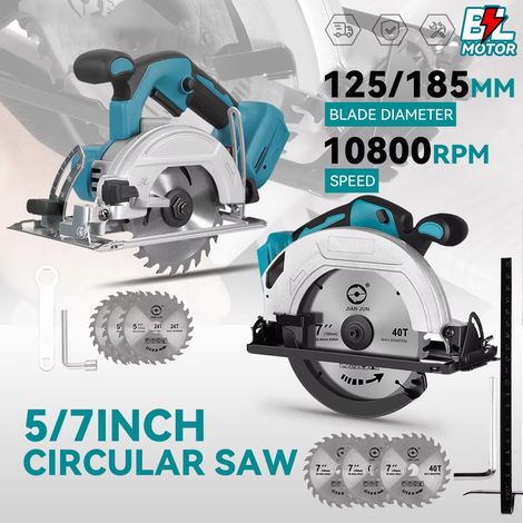 Scie Circulaire Portable 10800 Tr/min 5–7 Pouces Sans Fil Compatible Makita Machine de Coupe Électrique Multifonction (1/5)