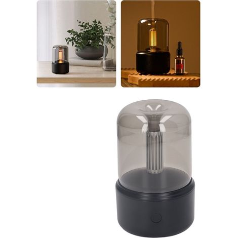 Diffuseur d'arômes portable à bougie, humidificateur d'air électrique USB, machine à brouillard, machine à fumée avec veilleuse LED et arrêt automatique. (1/5)