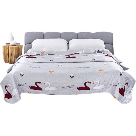 Couverture d'été – Keep Cool Comforter Quilt Rembourrage Complet en Coton, léger, Respirant, Absorbant l'humidité, Couette imprimée Pleine Taille pour la aison (1/5)
