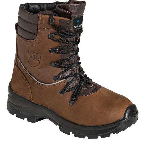 Chaussures De Protection Tronçonnage Ce Classe 2.· Bottes De Sécurité En Matériaux Imperméable, Cuir Nubuck Huilé De Qualité Su