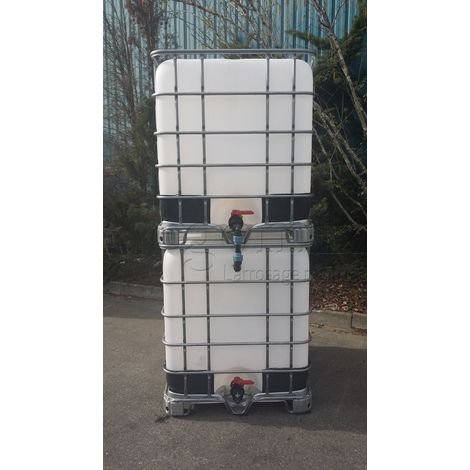 Negomix – Kit vertical de raccordement pour 2 cuves 1000L – Raccord coude PE32 pour vanne – Adaptateur gardena mâle – Tuyau PE32 20 cm