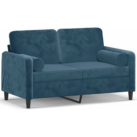 Maison Exclusive - Divano a 2 Posti con Cuscini Blu 120 cm in Velluto