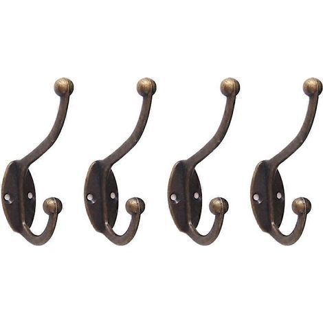 Set aus 4 Vintage-Wandhaken für Kleidung, Hüte und andere Accessoires, aus Metall. – 9,551 cm (1/4)