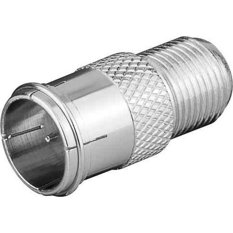 Adaptador antena tipo F hembra a tipo F macho  Gris