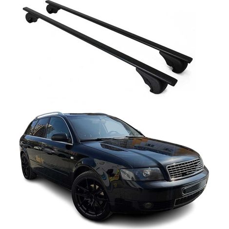 OMAC Dachträger Querträger für Audi A4 B6 Avant 2001-2004 – Abschließbar – Max. 75 kg – 2 Stangen Stahl Schwarz (1/5)
