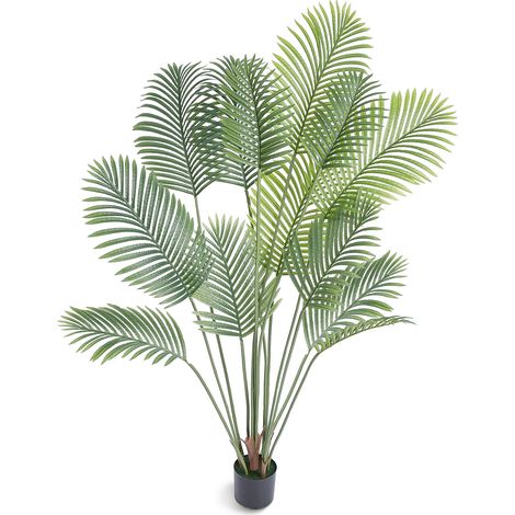 Mophorn Künstliche Palme von 1,8 m hoch, naturgetreue Kunstpflanze aus Grün mit sicherem PE-Material und Kippschutz, pflegeleichter Kunstbaum für die Innen- und Außendekoration zu Hause, im Büro