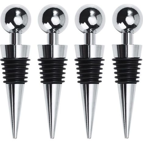 Lot de 4 bouchons de vin pour bouteilles, bouchons de bouteille, économiseurs de bouteilles, scellants pour bière, bouchons de vin