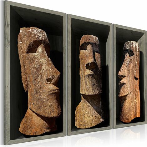 Tableau moai (île de pâques) - 120 x 80 cm (1/4)