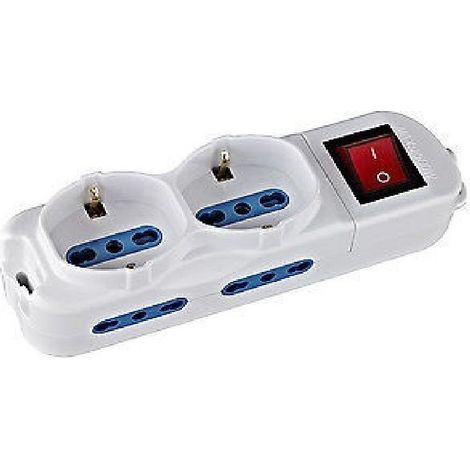 Trade Shop - Zapatillas Eléctricas 6 Asientos Con Interruptor De Cable 1.5mt Con Enchufe 16a -