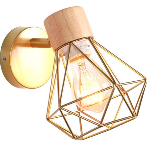 Retro Wall Lights Modern Wall Lamp Indoor Wall Light Metal Wall Sconce, Dia15CM Angle Adjustable Gold For Bar Bedroom Office E27