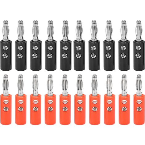 Connecteurs banane 4mm rouge et noir en alliage de zinc pour câble enceinte amplificateur audio (1/5)