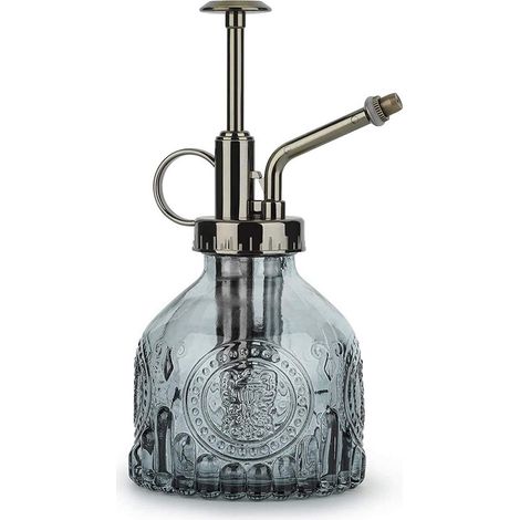 Filiyano-pichet en verre vintage européen pressé à la main et gaufré (gris) (1/5)