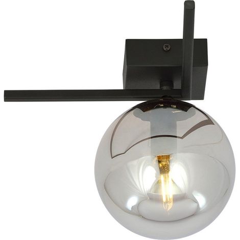 Lampada a Soffitto Imago, Acciaio verniciato a polvere, Vetro, Nero, Grigio, 22,5x21x18 cm (1/5)