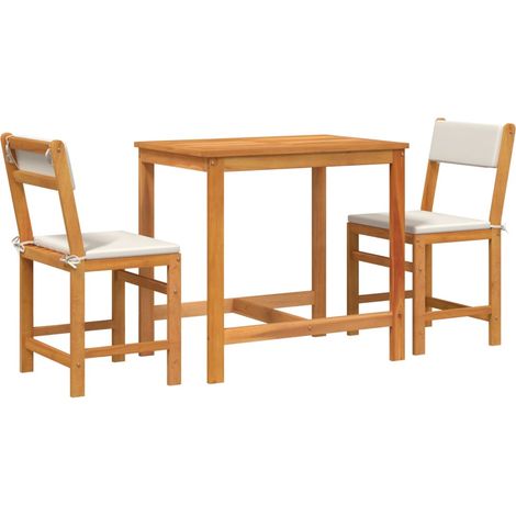 Maison Exclusive - 3-tlg. Balkonmöbel-Set mit Kissen Massivholz A