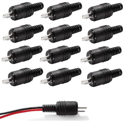 Connecteurs DIN mâles 2 broches à vis pack de 12, branchement rapide des enceintes sans soudure (1/5)
