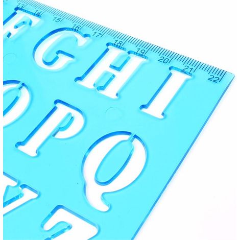 Règle de dessin en plastique Alphabet et chiffres, modèle creux, pochoir, outil d'apprentissage pour enfants étudiants, fournitures scolaires et de bureau (1/5)