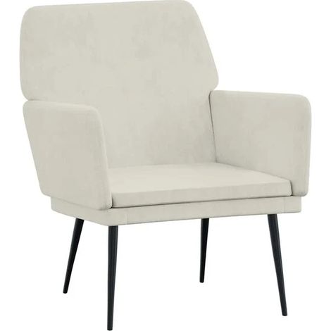 Fauteuil beige, 62x79x79 cm, revĂŞtement en velours (1/5)