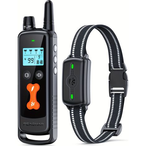 Collier électrochoc pour chien, collier d'entraînement pour chien avec télécommande de 2300 pieds, collier électrochoc avec bip, IP68, mode de verrouillage de sécurité et de choc de vibration (1/5)