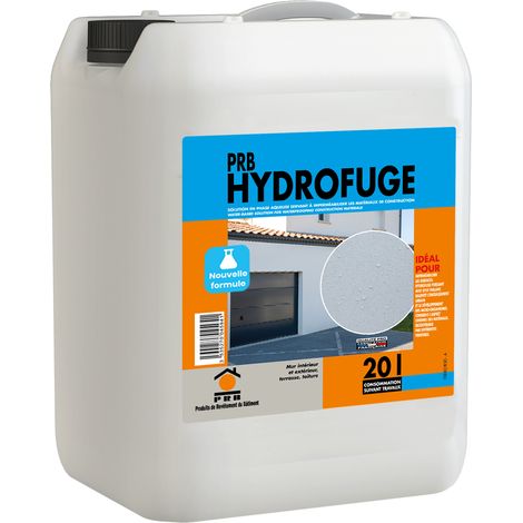 Imperméabilisant incolore 20L – Protection hydrofuge pour murs, toitures et façades – Application facile en phase aqueuse – Résistant à l'humidité – PRB (1/2)