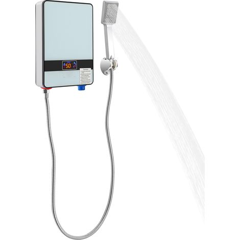 【Chauffage et ventilation】Chauffe-eau électrique instantané avec douche, petit chauffe-eau électrique, petit chauffe-eau électrique instantané pour cuisine, salle de bain, restaurant, hôtel, LED, 6500 (1/5)