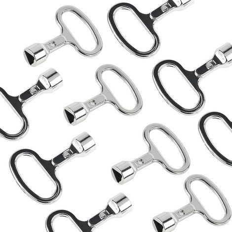 Lot de 10 clés triangulaires pour poubelle, bornes, robinets, conduits d'aération, matériel de pompiers, bornes (1/5)