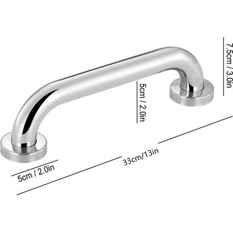 Barre d'appui de salle de bain en acier inoxydable 304, rail de sécurité pour personnes âgées et personnes handicapées, couleur métallique (1/5)