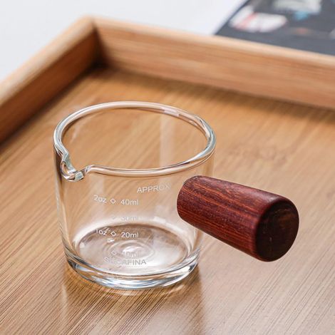 Milchmessbecher mit Henkel, transparenter Skala, Glasmilchbecher zum Backen und Kochen (1/5)