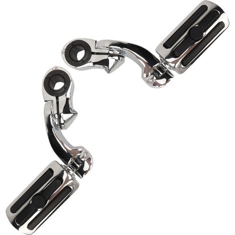 Repose-pieds chromés réglables et durables pour moto, 2 pièces, pédale confortable et Durable pour Davidson Type court (1/5)