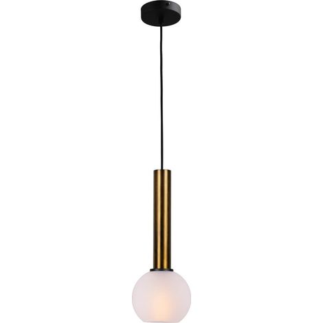 Lampe suspendue Ø 15cm Bella 2 Laiton antique avec verre blanc mat - 2980-10-06-15 (1/3)