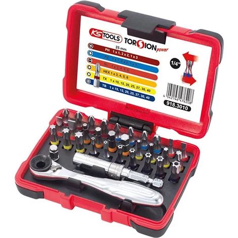 Coffret d'embouts de vissage 1/4'' Torsion power 32 pièces KSTOOLS (1/3)