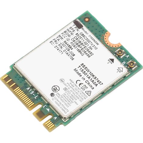 Carte WiFi M.2 Intel 3168NGW AC 600 Mbps, Bluetooth 4.2, Double Bande 2.4 GHz/5 GHz (1/5)
