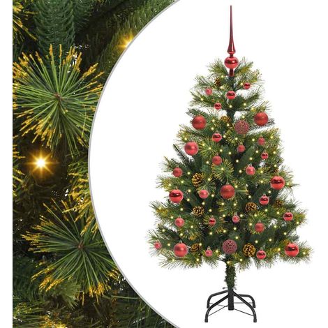 Sapin de Noël，Arbre de Noël artificiel avec branches pliables et cônes 120 cm CFW84288 (1/5)
