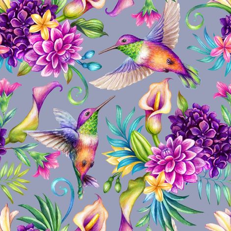 Telas decorativas Oxford para exteriores - Estampado Colibrí I DR134 (1/5)