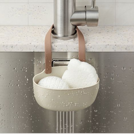 Hängender Küchenabtropfkorb mit Abflusslöchern, großes Fassungsvermögen, weicher, flexibler Hängeabtropfkorb, Kaffeebeutel (1/5)